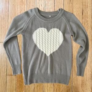 Cute Heart Cable Knit Pullover Sweater by YEMAK Women S Long Sleeve Crewneck
